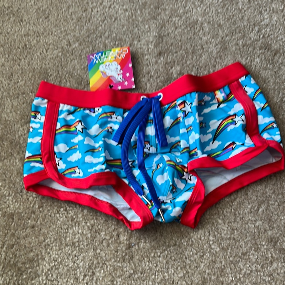 Andrew Christian Kids Blue Rainbow Swim Briefs